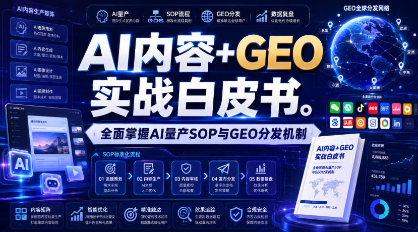 AI内容+GEO实战白皮书，全面掌握AI量产SOP与GEO分发机制【文档】-吾爱云课堂
