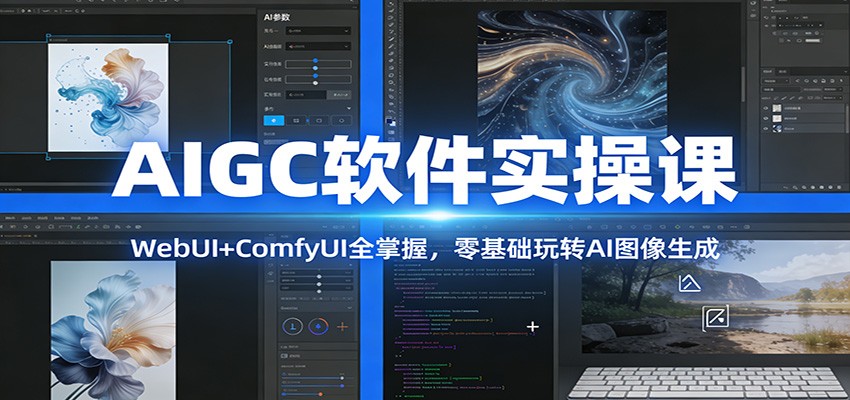 AIGC软件实操课：WebUI+ComfyUI全掌握，零基础玩转AI图像生成-吾爱云课堂