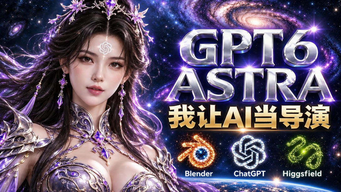让GPT-6 Astra当导演！Higgsfield和Blender实战打造30秒玄幻精准运镜短片！-吾爱云课堂