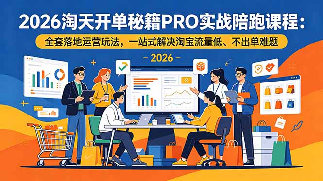 2026淘天开单秘籍PRO实战陪跑课程：全套落地运营玩法，一站式解决淘宝流量低、不出单难题-吾爱云课堂