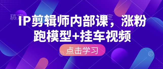 IP剪辑师内部课，涨粉跑模型+挂车视频(更新)-吾爱云课堂