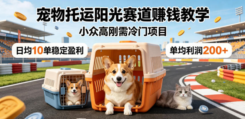 宠物托运阳光赛道賺钱教学，小众高刚需冷门项目，日均10单稳定盈利，单均利润200+-吾爱云课堂