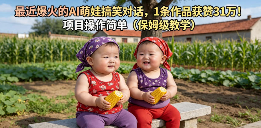 最近爆火的AI萌娃搞笑对话，1条作品获赞31W，项目操作简单(保姆级教学)-吾爱云课堂
