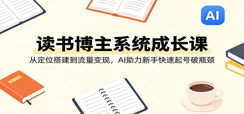 读书博主系统成长课：从定位搭建到流量变现，AI助力新手快速起号破瓶颈-吾爱云课堂
