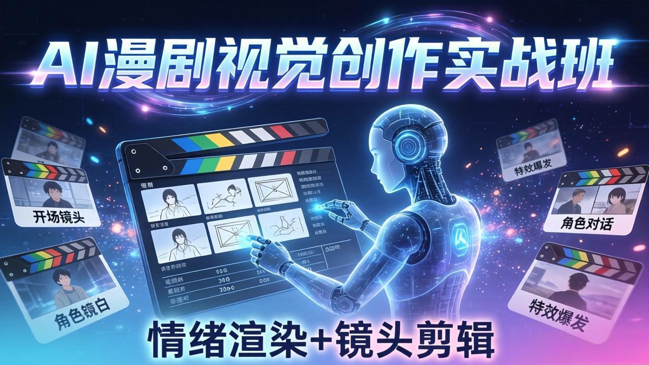 AI漫剧视觉导演思维实战班，从脚本到成片全掌握，分镜设计情绪渲染一站学会-吾爱云课堂