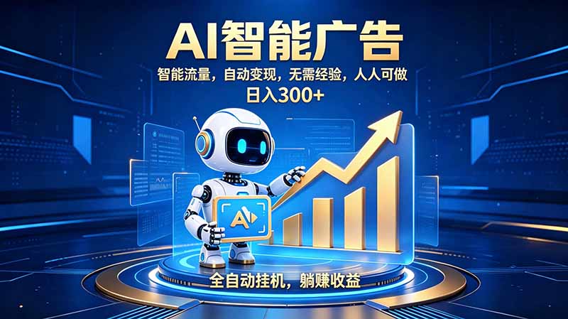 轻资产新赛道，全自动AI广告，打造持续收益-吾爱云课堂