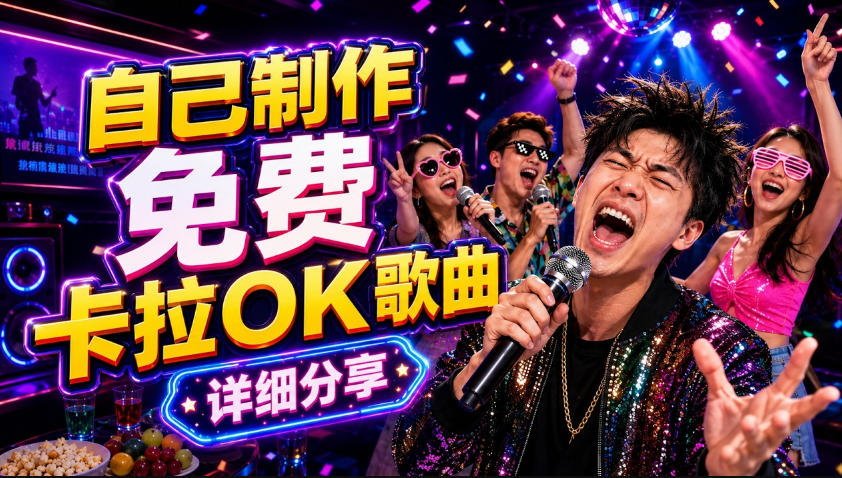 零基础AI制作免费卡拉OK视频教程，从歌曲生成、音轨分离到字幕制作、视频导出，手把手教学-吾爱云课堂