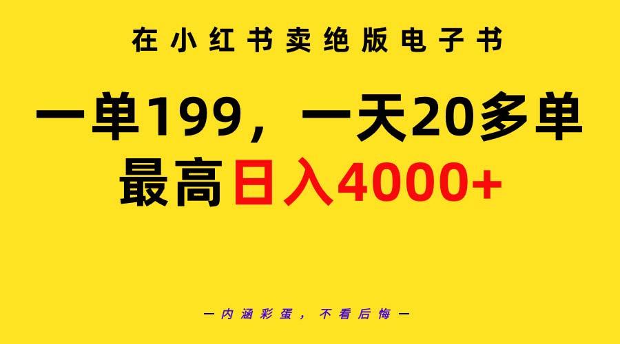 (9401期)在小红书卖绝版电子书，一单199 一天最多搞20多单，最高日入4000+教程+资料-吾爱云课堂