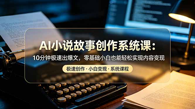 AI小说故事创作系统课：10分钟极速出爆文，零基础小白也能轻松实现内容变现-吾爱云课堂