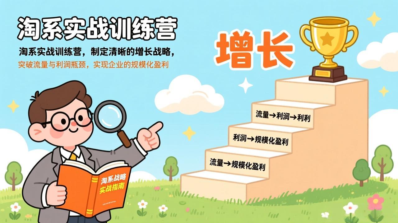 淘系实战训练营，制定清晰的增长战略，突破流量与利润瓶颈，实现企业的规模化盈利-吾爱云课堂