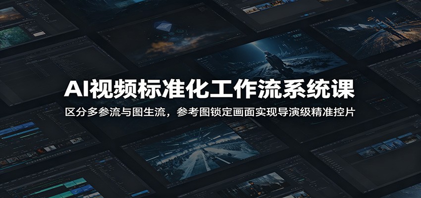 AI视频标准化工作流系统课：区分多参流与图生流，参考图锁定画面实现导演级精准控片-吾爱云课堂