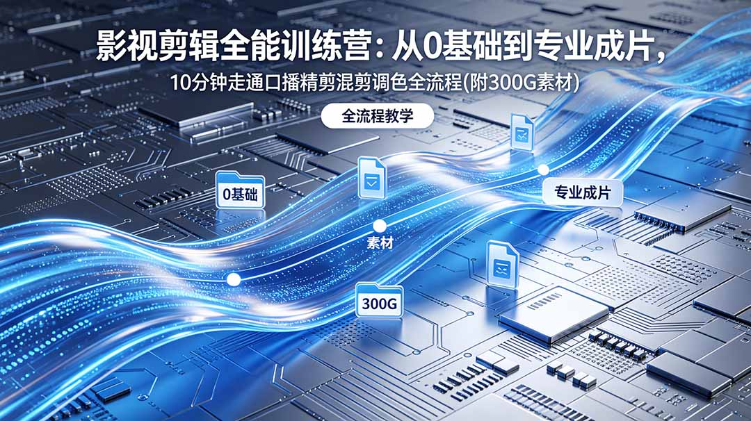 2026影视剪辑全能实战课｜0基础到专业成片，全流程教学，高清带300G素材-吾爱云课堂