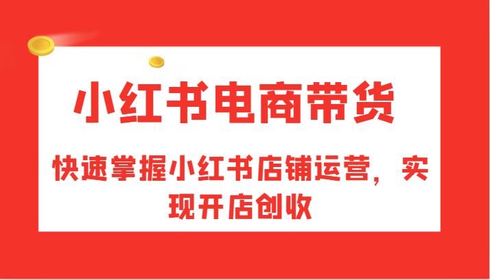 小红书电商带货,快速掌握小红书店铺运营,实现开店创收-吾爱云课堂