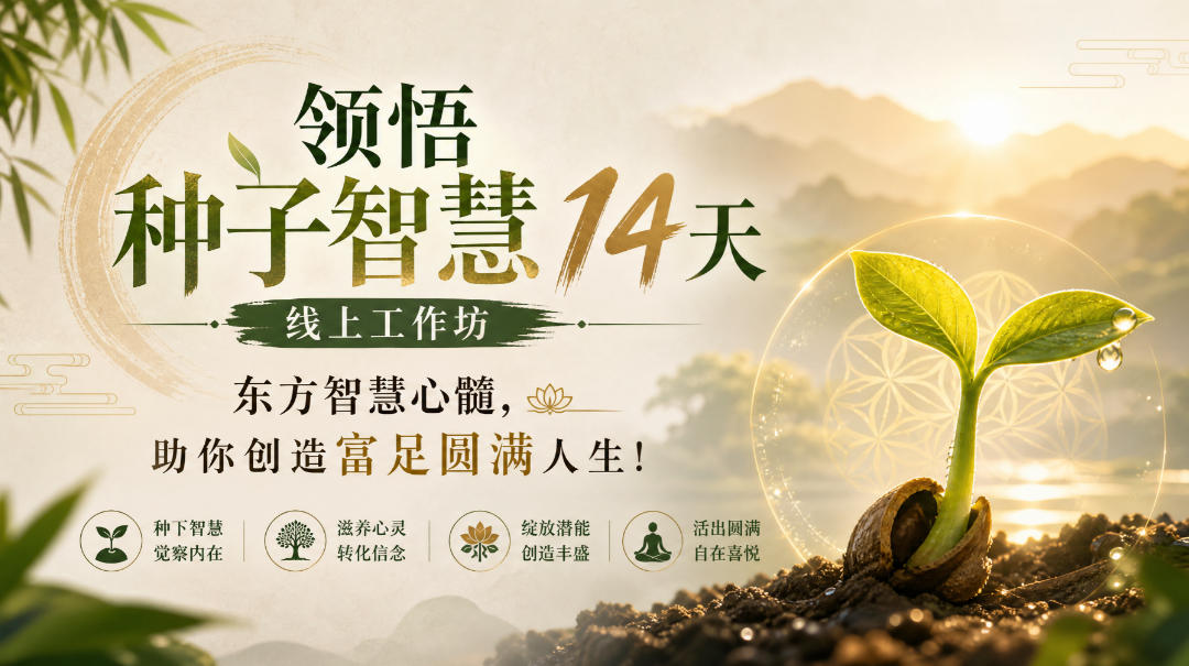 鹿大米领悟种子智慧14天线上工作坊，东方智慧心髓，助你创造富足圆满人生！-吾爱云课堂