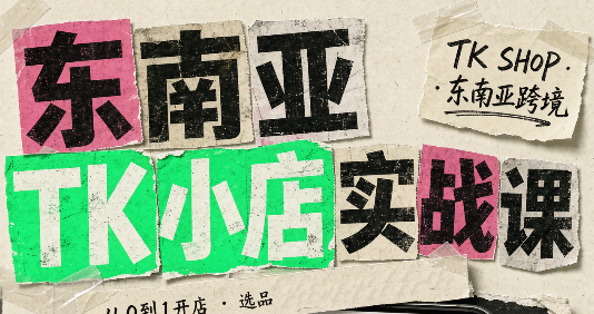 东南亚TK小店实战课(基础+进阶)-吾爱云课堂