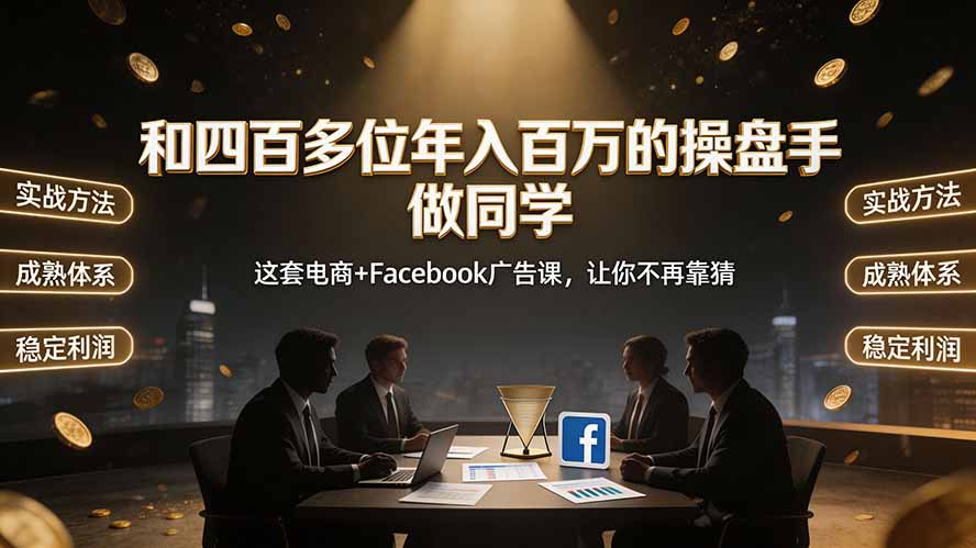 和四百多位年入百万的操盘手做同学——这套电商+Facebook广告课，让你不再靠猜【原创双语字幕】-吾爱云课堂