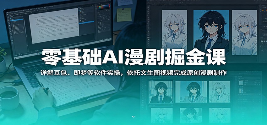 零基础AI漫剧掘金课：详解豆包、即梦等软件实操，依托文生图视频完成原创漫剧制作-吾爱云课堂