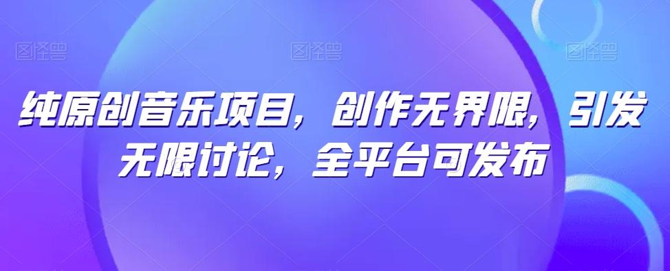 纯原创音乐项目,创作无界限,引发无限讨论,全平台可发布【揭秘】-吾爱云课堂
