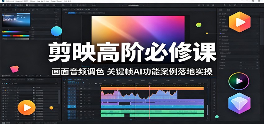 剪映高阶必修课：画面音频调色，关键帧AI功能案例落地实操-吾爱云课堂