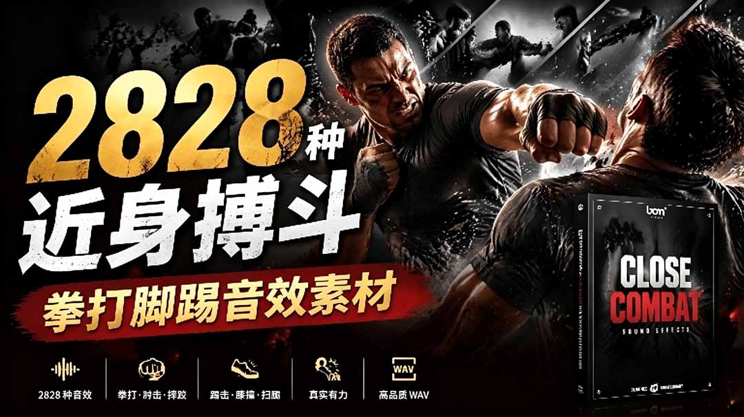 宝藏级别音效！2828种近身搏斗拳打脚踢音效素材，全部中文分类，免解压使用  Close Combat-吾爱云课堂