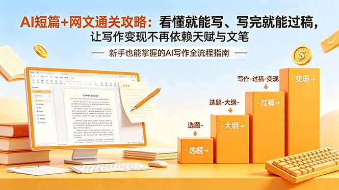 AI短篇+网文通关攻略-更新：看懂就能写、写完就能过稿，让写作变现不再依赖天赋与文笔-吾爱云课堂