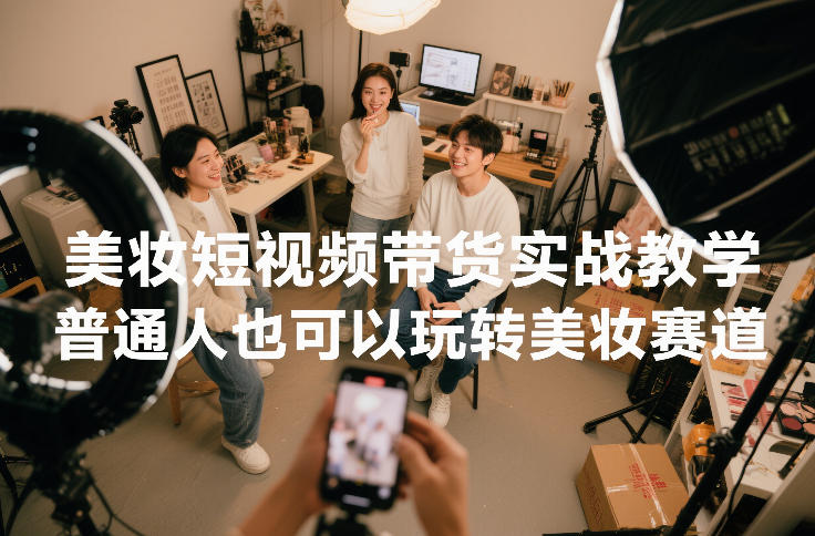 美妆短视频带货实战教学，普通人也可以玩转美妆赛道-吾爱云课堂