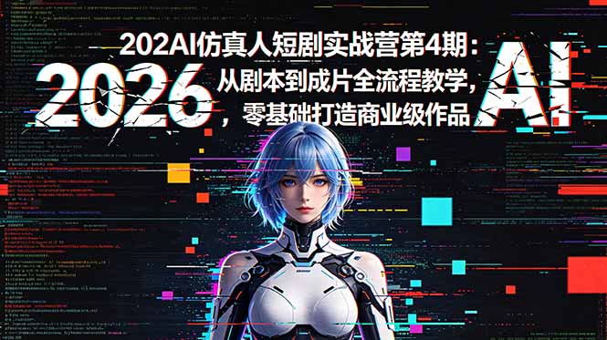 2026AI仿真人短剧实战营第4期：从剧本到成片全流程教学，零基础打造商业级作品-吾爱云课堂