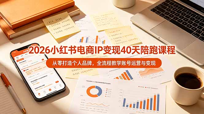 2026小红书电商IP变现40天陪跑课程-11期，从零打造个人品牌，全流程教学账号运营与变现-吾爱云课堂