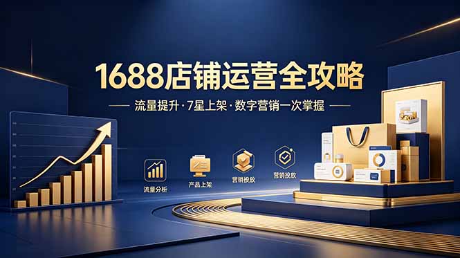 1688店铺没流量？产品上架不到7星？数字营销不会投？全套运营技能一次学(更新6月-吾爱云课堂