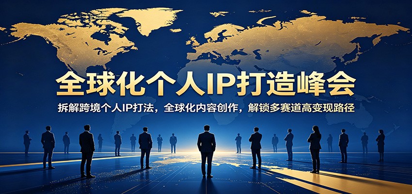 全球化个人IP打造峰会：拆解跨境个人IP打法，全球化内容创作，解锁多赛道高变现路径-吾爱云课堂