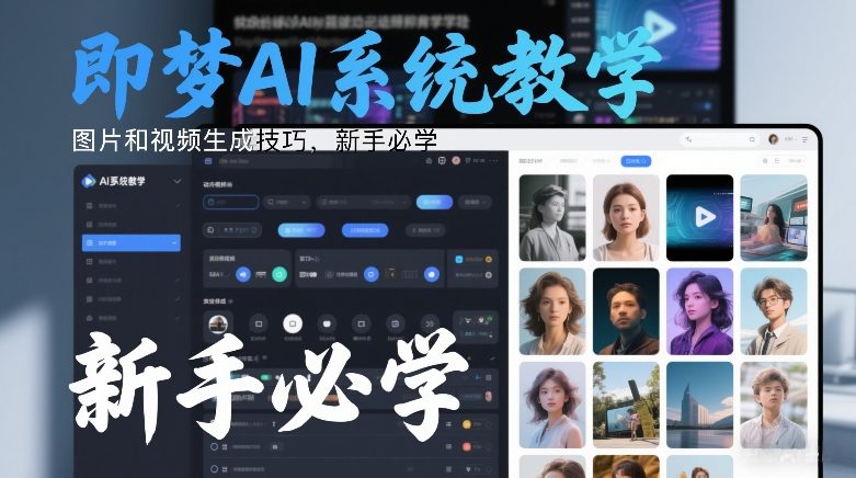 即梦AI系统教学，图片和视频生成技巧，新手必学-吾爱云课堂