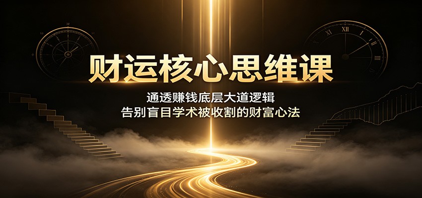 财运核心思维课:通透赚钱底层大道逻辑,告别盲目学术被收割的财富心法-吾爱云课堂