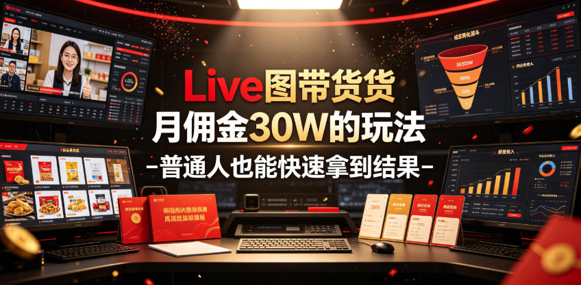 Live图带货月佣金30W的玩法-普通人也能快速拿到结果-吾爱云课堂
