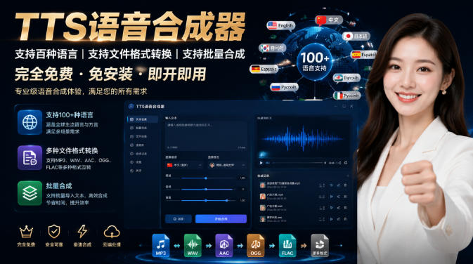 最新TTS配音，支持批量，支持文件格式转换，功能超多-吾爱云课堂