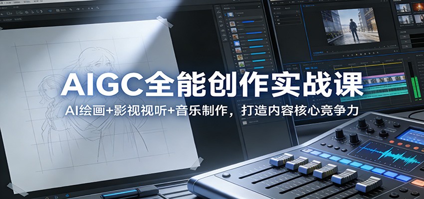 AIGC全能创作实战课：AI绘画+影视视听+音乐制作，打造内容核心竞争力-吾爱云课堂