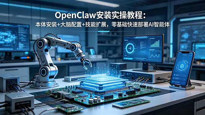 OpenClaw安装实操教程：本体安装+大脑配置+技能扩展，零基础快速部署AI智能体-吾爱云课堂