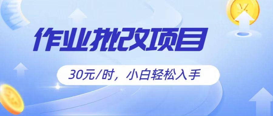 作业批改项目30元/时,简单小白轻松入手,非常适合兼职-吾爱云课堂