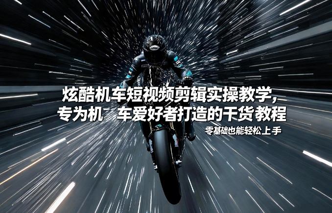 炫酷机车短视频剪辑实操教学，专为机车爱好者打造的干货教程，零基础也能轻松上手-吾爱云课堂