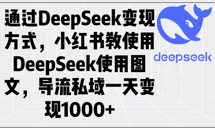 通过DeepSeek变现方式,小红书教使用DeepSeek图文,导流私域一天变现1000+-吾爱云课堂