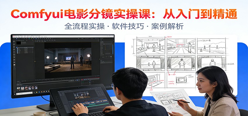 ComfyUI电影分镜实操课:分镜一致性,全流程AI视频制作,零基础也能做专业分镜-吾爱云课堂