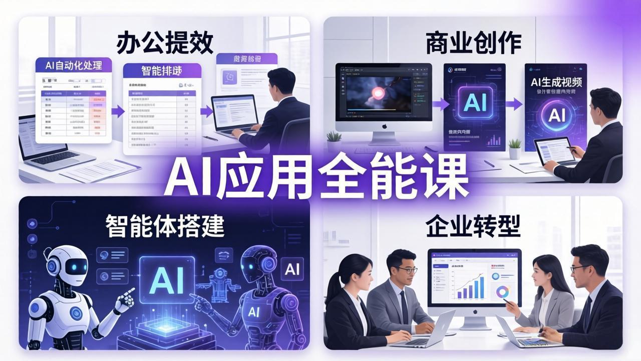 AIGC 应用师全能课-更新：办公提效、商业创作、智能体搭建、企业转型，一站式学会AI应用-吾爱云课堂