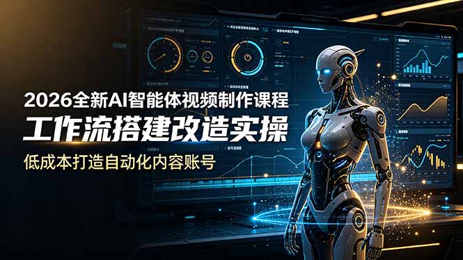 2026全新AI Codex智能体视频制作课程，工作流搭建改造实操，低成本打造自动化内容账号-吾爱云课堂