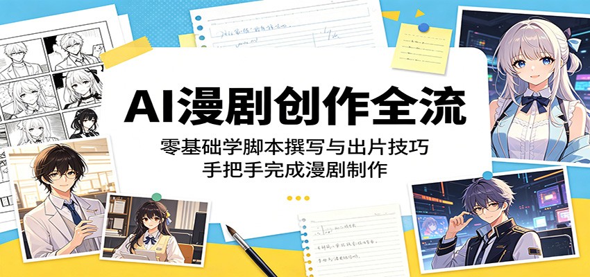 AI漫剧创作全流程：零基础学脚本撰写与出片技巧，手把手完成漫剧制作-吾爱云课堂