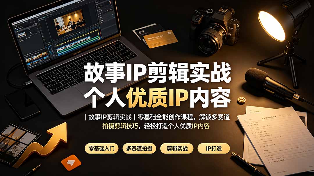 故事IP剪辑实战｜零基础全能创作课程，解锁多赛道拍摄剪辑技巧，轻松打造个人优质IP内容-吾爱云课堂