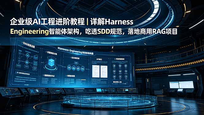 企业级AI工程进阶教程｜详解Harness Engineering智能体架构，吃透SDD规范，落地商用RAG项目-吾爱云课堂