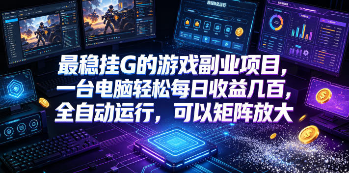 最稳挂G的游戏副业项目，一台电脑轻松每日收益几百，全自动运行，可以矩阵放大【揭秘】-吾爱云课堂