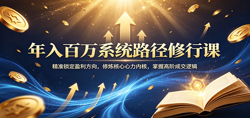 年入百万系统路径修行课：精准锁定盈利方向，修炼核心心力内核，掌握高阶成交逻辑-吾爱云课堂