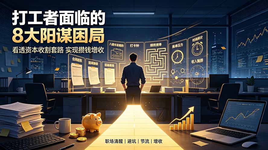 付费文章:打工者面临的8大阳谋困局,看透资本收割套路实现攒钱增收-吾爱云课堂