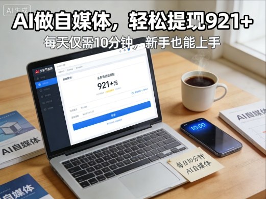 每天花费10分钟，头条号收益921+，用AI做自媒并不难【附视频教程】-吾爱云课堂