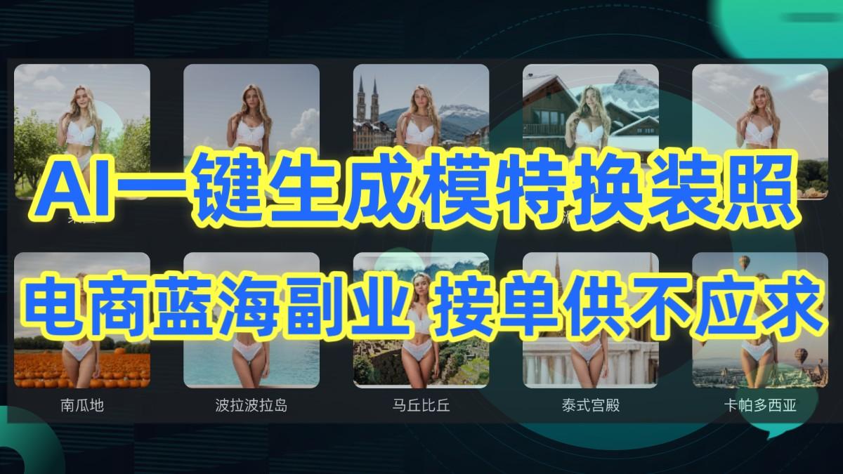 AI制作一键生成模特换装照,电商蓝海副业,接单供不应求-吾爱云课堂